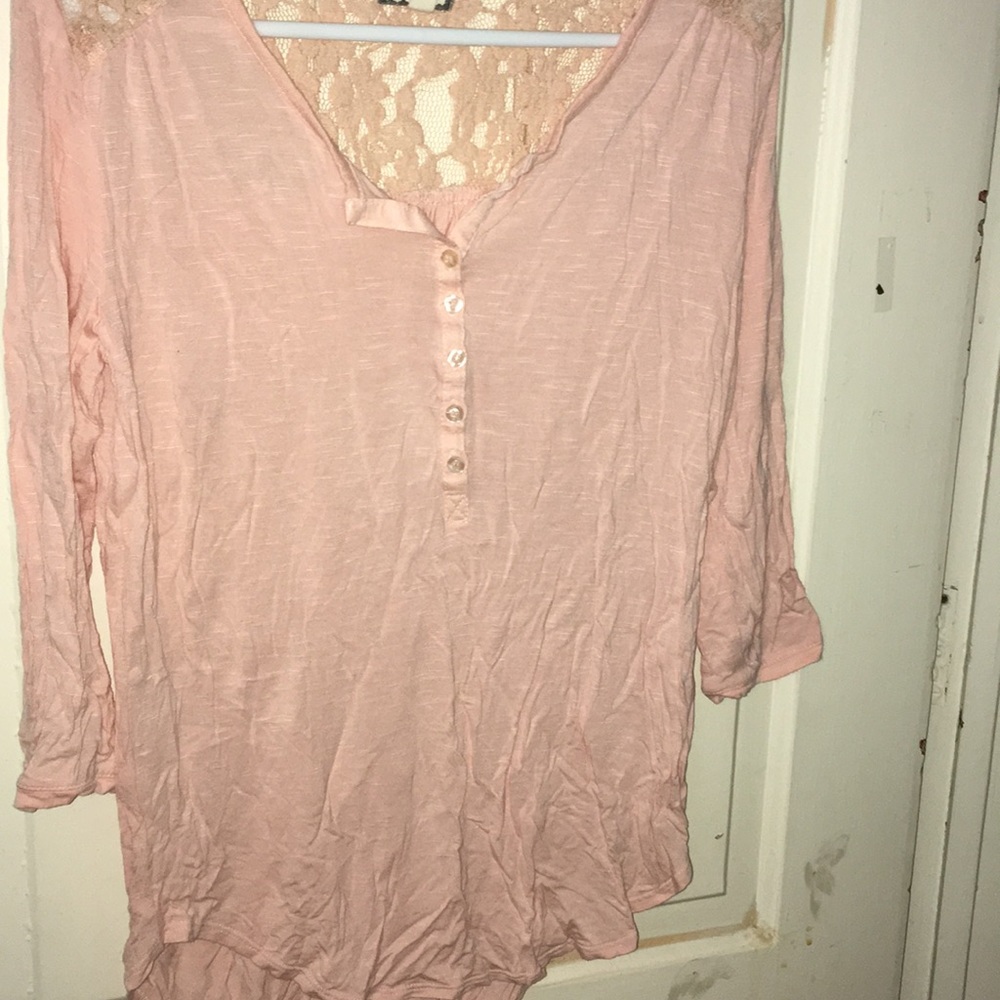 Pink lace top